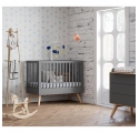 Lit bébé Nature Gris - 70 x 140 cm