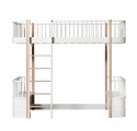 Lit mezzanine WOOD avec 2 bancs - Chêne Naturel - 90 x 200 cm