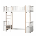 Lit mezzanine WOOD avec 2 bancs - Chêne Naturel - 90 x 200 cm