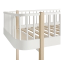 Lit mezzanine WOOD avec 2 bancs - Chêne Naturel - 90 x 200 cm
