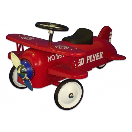 Porteur Avion biplan en métal rouge