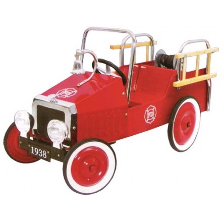 Voiture à pédales Camion de pompiers rouge