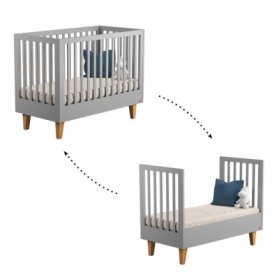 Lit bébé Lounge Gris évolutif - 70 x 140 cm