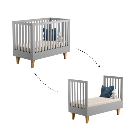 Lit bébé Lounge Gris - 70 x 140 cm