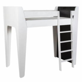 Lit mezzanine KETARA 80 x 200 cm - Blanc/Noir