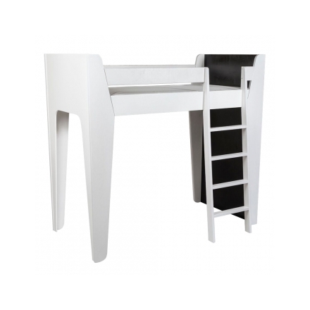 Lit mezzanine KETARA 80 x 200 cm - Blanc/Noir