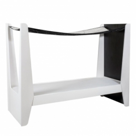 Lit Cabane Baldaquin KETARA 80 x 200 cm - Blanc/Noir