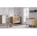Commode Vintage Naturel / Blanc avec plan à langer amovible