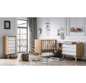 Commode Vintage Naturel / Blanc avec plan à langer amovible