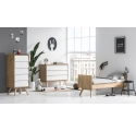 Commode Vintage Naturel / Blanc avec plan à langer amovible
