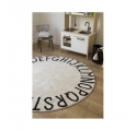Washable rug Round ABC Natural - Black