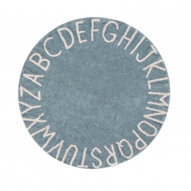 Tapis rond ABC - Bleu gris