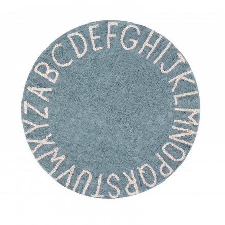 Tapis rond ABC - Bleu gris