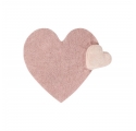 Tapis Puffy Coeur rose avec coussin