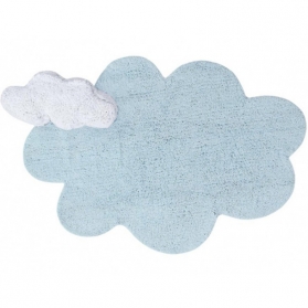 Tapis Puffy Nuage bleu avec coussin