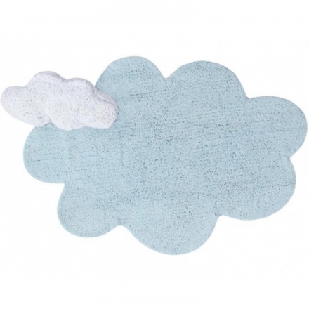 Tapis Puffy Nuage bleu avec coussin