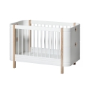 Lit bébé évolutif 5 en 1 - MINI + WOOD - Blanc/Chêne