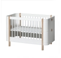 Lit bébé évolutif 5 en 1 - MINI + WOOD - Blanc/Chêne