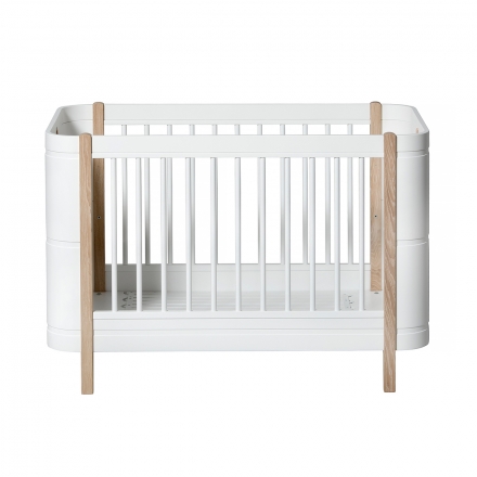 Lit bébé évolutif 5 en 1 - MINI + WOOD - Blanc/Chêne