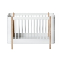 Lit bébé évolutif 5 en 1 - MINI + WOOD - Blanc/Chêne