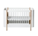 Lit bébé évolutif 5 en 1 - MINI + WOOD - Blanc/Chêne