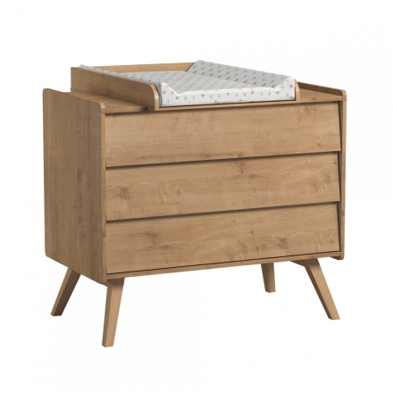 Commode Vintage Naturel avec plan à langer amovible