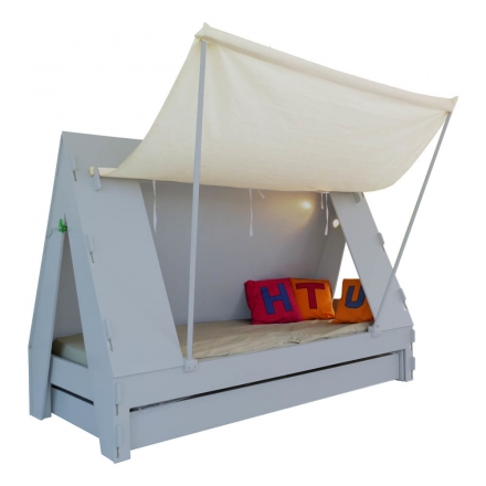 Tente bed 90 x 190 cm by MATHY BY BOLS - Grey