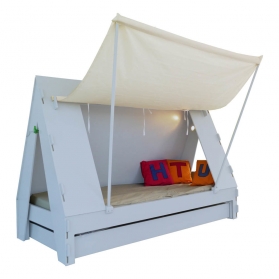 Lit Tente Mathy By Bols 90x190 cm avec lit tiroir  - Bleu ciel