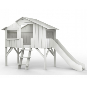 Treehouse Single bed and slide 90 x 190 cm by MATHY BY BOLS - Grey