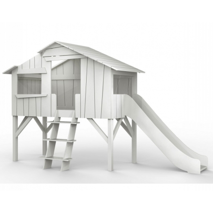 Treehouse Single bed and slide 90 x 190 cm by MATHY BY BOLS - Grey