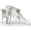 Treehouse Single bed and slide 90 x 190 cm by MATHY BY BOLS - Grey