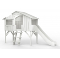 Treehouse Single bed and slide 90 x 190 cm by MATHY BY BOLS - Grey