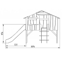 Treehouse Single bed and slide 90 x 190 cm by MATHY BY BOLS - Grey