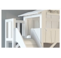 Treehouse Single bed and slide with plateform 90 x 190 cm by MATHY BY BOLS - White