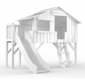 Treehouse Single bed and slide with plateform 90 x 190 cm by MATHY BY BOLS - White