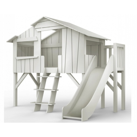Treehouse Single bed and slide with plateform 90 x 190 cm by MATHY BY BOLS - Grey