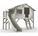 Treehouse Single bed and slide with plateform 90 x 190 cm by MATHY BY BOLS - Charcoal Grey