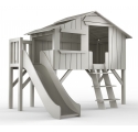 Treehouse Single bed and slide with plateform 90 x 190 cm by MATHY BY BOLS - Charcoal Grey