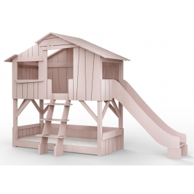 Treehouse Bunk bed and slide 90 x 190 cm by MATHY BY BOLS - Winter pink