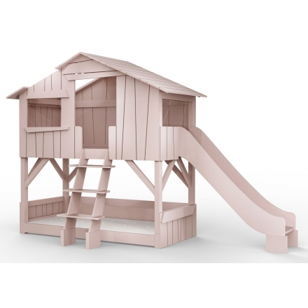 Treehouse Bunk bed and slide 90 x 190 cm by MATHY BY BOLS - Winter pink