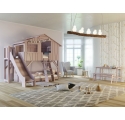 Treehouse Bunk bed and slide with plateform 90 x 190 cm by MATHY BY BOLS - Winter pink