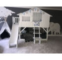 Treehouse Bunk bed and slide with plateform 90 x 190 cm by MATHY BY BOLS - White