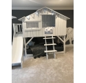 Treehouse Bunk bed and slide with plateform 90 x 190 cm by MATHY BY BOLS - White