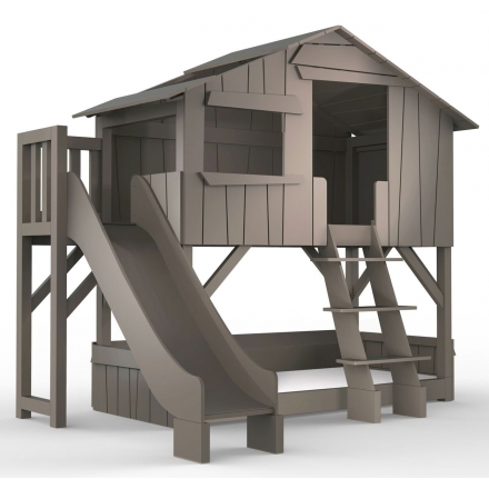 Treehouse Bunk bed and slide with plateform 90 x 190 cm by MATHY BY BOLS - Linnen
