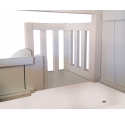 Lit Cabane superposé avec Toboggan et plateforme Mathy By Bols 90x190 cm - Bleu Atlantic