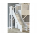 Lit Cabane superposé avec Toboggan et plateforme Mathy By Bols 90x190 cm - Bleu Atlantic