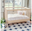 Lit bébé évolutif  avec matelas - Bouleau Naturel