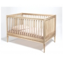 Lit bébé évolutif  avec matelas - Bouleau Naturel