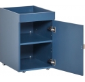 Caisson de rangement à roulettes bleu