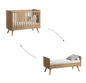 Pack Duo : Baby Bed 70 x 140 with transformation kit  + Dresser With Changing Table Vintage VOX - Blue  / Natural